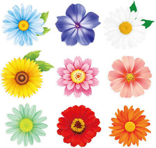 54Pcs Spring Flower Cutouts Bulletin Board Decorations Summer Floral Paper Cutti