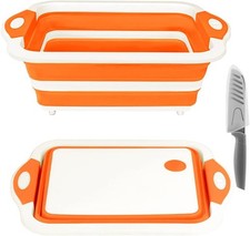Collapsible Cutting Board Foldable Chopping Board W/ Colander Multifunctional