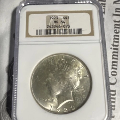 1923 Peace Dollar ANACS MS64 $1 Silver Coin Philadelphia