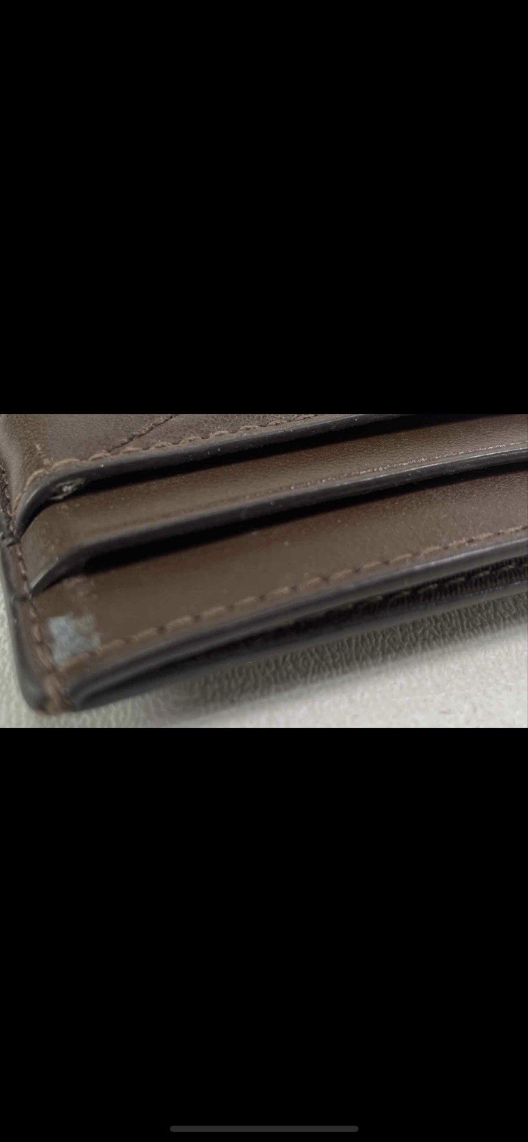 Tory Burch Women's Brown Leather Card Holder Wallet Gold Logo thumbnail 3