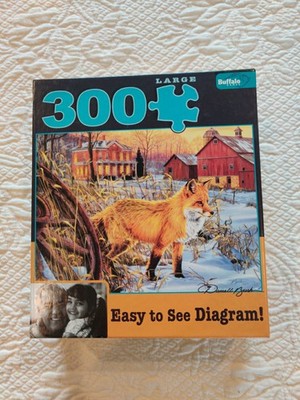 300 Large Pieces Hiding Place Darrell Bush Fox Snow Poster Barn Country Winter