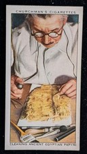 1937 CHURCHMAN cigarette card: TREASURE TROVE - #30 Cleaning Egyptian Papyri 