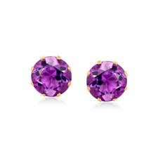 Vintage 16.00 ct. t.w. Amethyst Stud Earrings in 14kt Yellow Gold