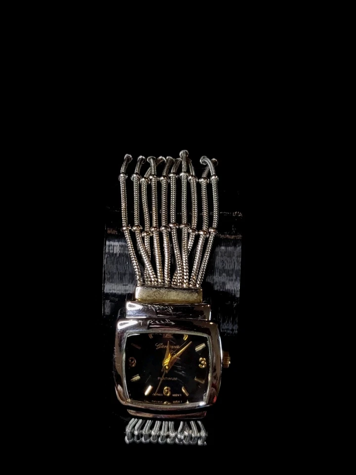 Geneva Platinum Watch Women 23mm Silver Tone Multi Chain Band New Battery 7.25" - Image 2 of 4