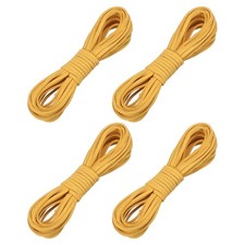 4 Pcs Faux Suede Leather Cord, 2.6mm x 5.5 Yards Flat String, Yellow