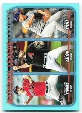💎 2024 Topps #309 Ws Spencer Strider / Zac Gallen / Justin Steele Aqua