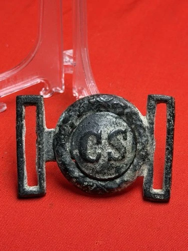 Civil War “CS” Confederate Sword Belt Plate Buckle – Dug Relic (c. 1861–1865)￼