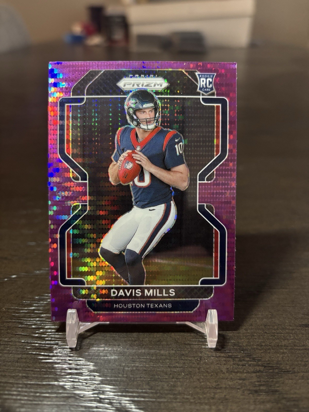2021 Davis Mills Purple Pulsar Prizm Rookie RC #352 Houston Texans Stanford