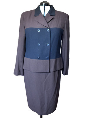Kasper for A.S.L. Women's Suit Size 16 Brown/Black Skirt Suit Career (43)