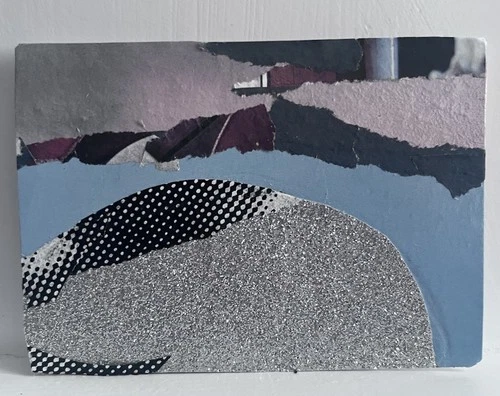 ACEO Art Card Original, Signed “Light Side of the Moon”Series 5 Mixed Media OOAK