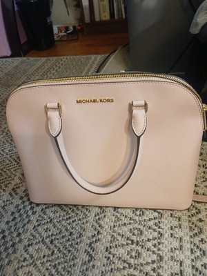 Michael Kors Emmy Large Dome Satchel Blossom Pink Saffiano Leather -NWOT