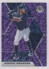 2021 Panini Mosaic Quick Pitch Purple Mosaic Prizm 40/50 Dansby Swanson #23 0c2
