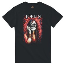 Image of Janis Joplin Music Inspired Black Unisex T Shirt, S-5XL, Rock Tee