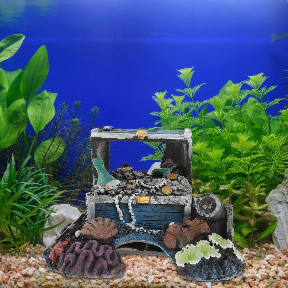 Ornament Chest Treasure for Fish Tank Decoration Shipwreck Aquarium ...