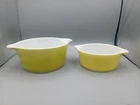 Vintage Yellow Pyrex Casserole Bowls Set Of 2