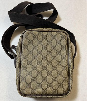 GUCCI GG Canvas Crossbody Shoulder Bag Unisex Small Vintage Brown