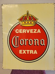 LARGE CORONA EXTRA CERVEZA  METAL / TIN  BEER SIGN 26x21 INCHES 