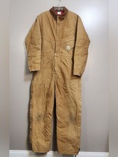 Vintage 80s/90s Duck Canvas Quilt Lined Coveralls Size 42R