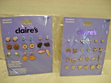 Claire's Girl's Stud Earrings 22 Pairs Butterfly Flower Bee Bow Ice Cream Lot C