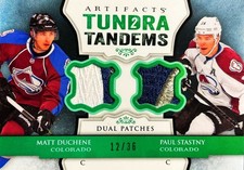 UD ARTIFACTS 2013 DUCHENE / STASTNY NHL AVALANCHE TUNDRA DUAL GAME PATCH 3C /36