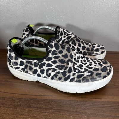 Oofos Shoes Womens OOmg Low Leopard Print Recovery Comfort Cushioned  Sneaker