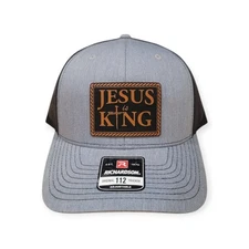 Richardson 112 Jesus Is King 3 Nails Cross, Gray Trucker Christensen USA