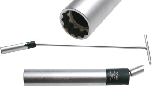 Clé articulée pour bougies d'allumage 16 mm serrage précis 20 Nm