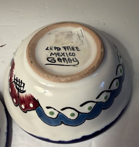 Juego de 2 cuencos de cerámica mexicana Talavera 5" X 2” florales brillantes - Imagen 6 de 13