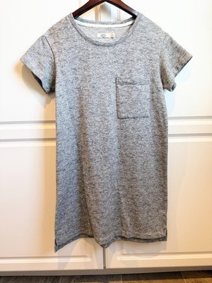 UGG HEATHER GRAY Maree T-Shirt Knit Dress M Cotton Blend COZY Fabric