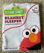 Sesame Street White Flame Resistant Footed Blanket Sleeper 12M Unisex