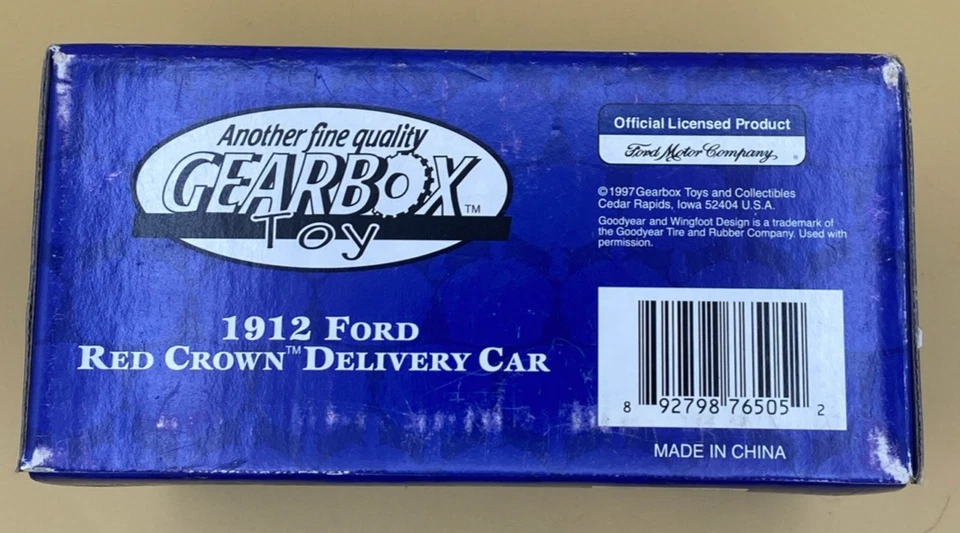 1997 Gearbox Die Cast 1912 Ford Red Crownn Gas Goodyear Delivery Truck Bank - Image 4 of 4