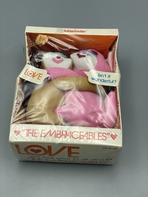 Vintage Sealed 1973 Knickerbocker Embraceables Mr And Mrs Hugging Love Plush