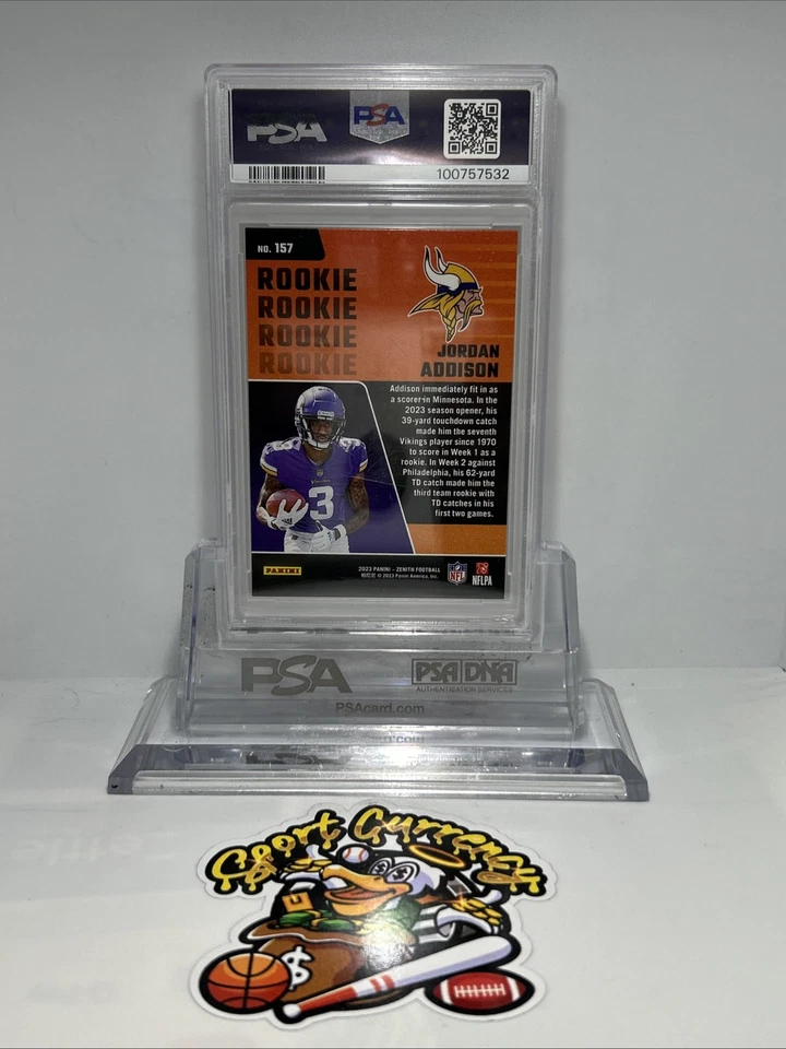 2023 Panini Zenith - #157 Jordan Addison (RC) Artist, Proof, Silver - Image 2 of 3