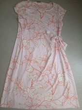 Talbots Dress XL Effortless Jersey Midi Faux Wrap Floral Comfort Stretch Boho