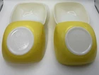 Vintage Pyrex Yellow Small 12 oz Square Bowls Ovenware 1950s MCM Set 4