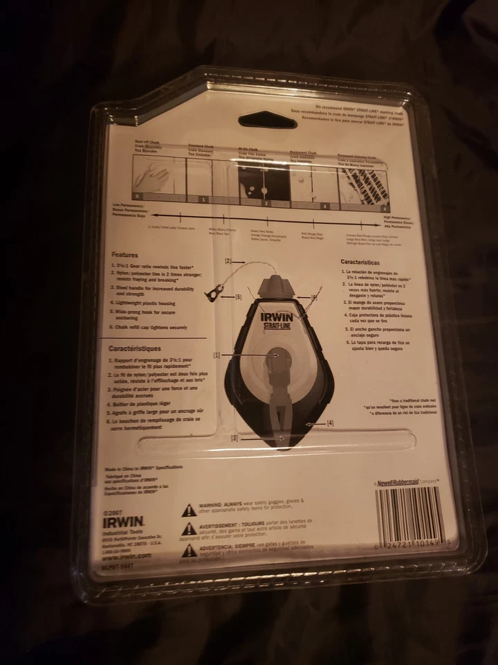 Irwin Strait-Line 100' Chalk Line Reel with RED Chalk. 2 pcs.  #2031320DS  - Image 2 of 2