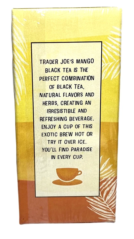 3 paquetes de té negro con sabor a mango Trader Joe's 20 bolsas de té cada una, un total de 60 bolsas Foto 4 de 4