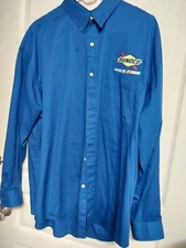 Vintage Sunoco NASCAR- Blue Button Up LS Collared Shirt -Size XL TWO SHIRTS
