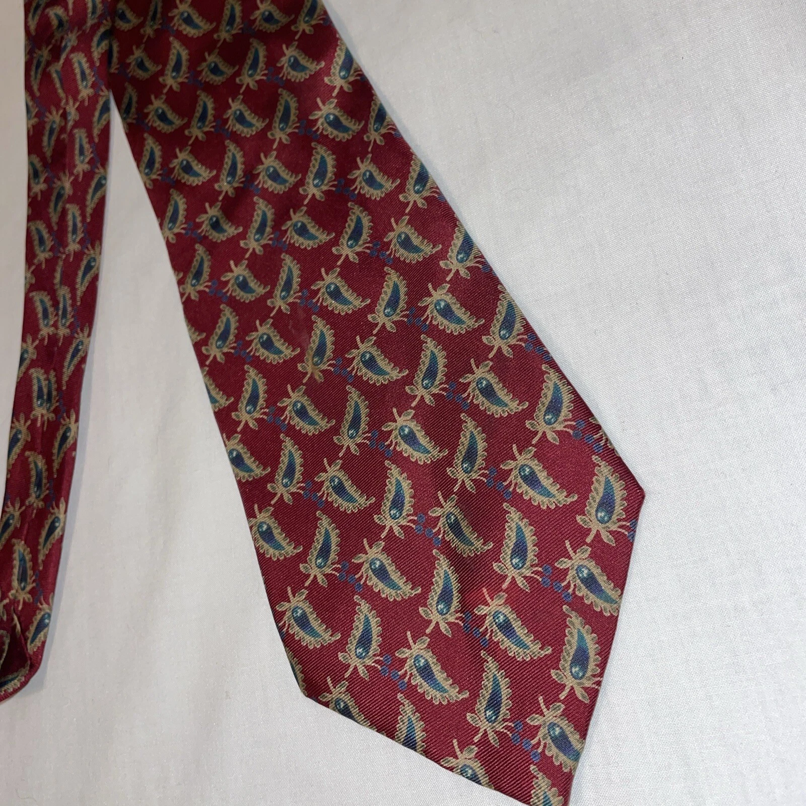 Christian Dior Monsieur abito cravatta uomo taglia 60” rosso motivo pepe seta business