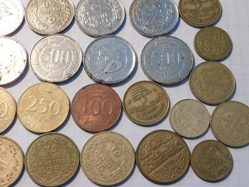 LOT pièce monnaie LIVRES beyrouth LIBAN piastre REPUBLIQUE LIBANAISE FRANCAISE - Photo 5/14