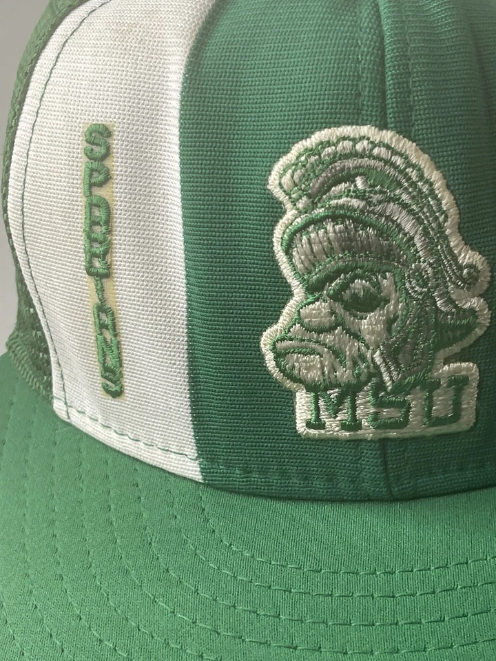 Винтажная кепка Michigan State Spartans AJD Lucky Stripes MSU Football Trucker NCAA - Изображение 2 из 4