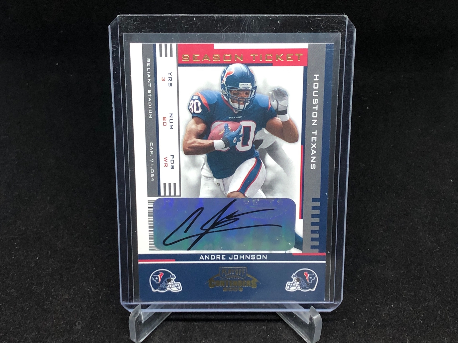 ANDRE JOHNSON 2005 PLAYOFF CONTENDERS SEASON TICKET AUTO # 39