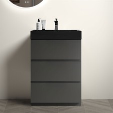 Modern 24" Bathroom Vanity Large Storage Freestanding with Sink Basin  Drawers
