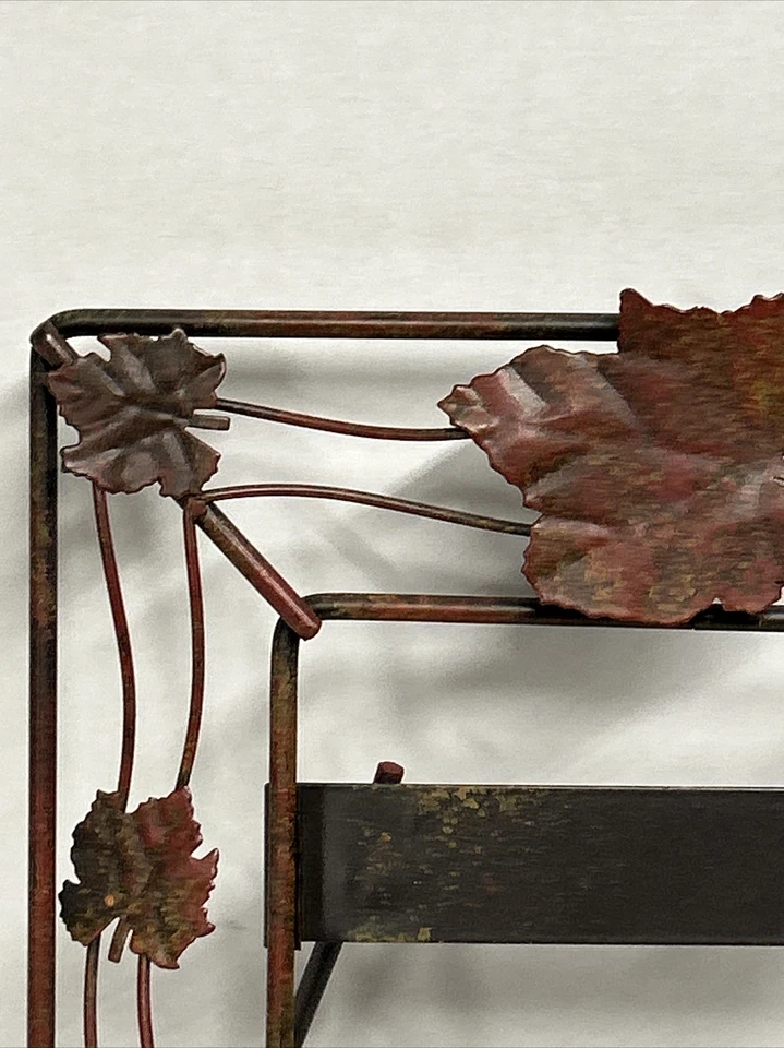 Marco de fotos 3,5” X 5” hojas óxido marrón metal rústico orgánico naturaleza mesa Foto 3 de 4