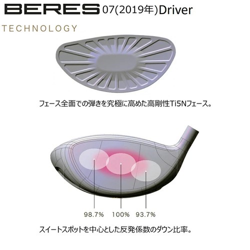 HONMA Beres 07 2019 Driver Loft 9.5° ARMRQ 47 Graphite Shaft 2S 2 Star Flex R - Picture 10 of 13