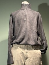 Banana Republic Men's Gray 1/4 Zip Pullover Sweater Cotton/Cashmere Size Large