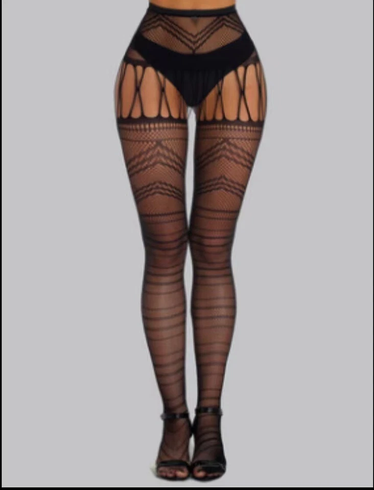 sexy-lingerie para mulheres bodysuit rede meia-calça roupa de dormir presente - Imagem 4 de 4