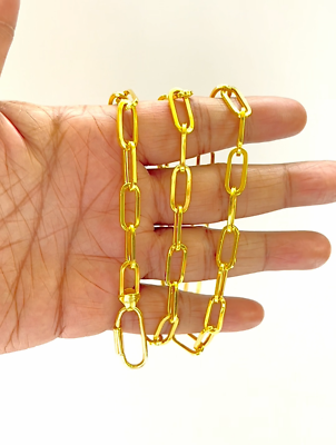 REAL GOLD 18 Kt, 22 Kt Yellow Gold PaperClip Link Choke Men's