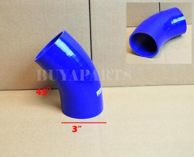 Find Universal Blue 3'' 3.0" 3 Ply 45 Degree Silicone Hose Coupler 76MM Turbo Intake In Super - Foto 8