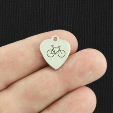 Bicycle Stainless Steel Small Heart Charms - BFS012-5461